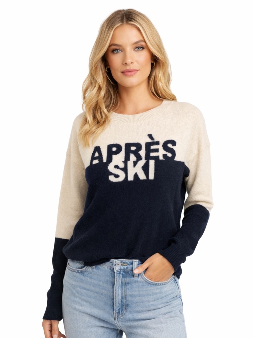 Skull Cashmere Cream and Black Après Ski Sweater